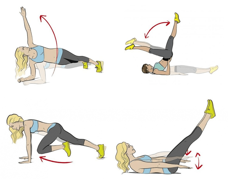 Exercises for weight loss on the abdomen and sides